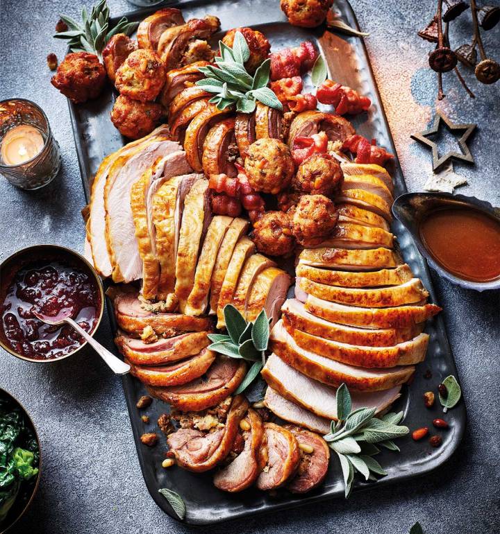 Christmas roast turkey with sage stuffing recipe